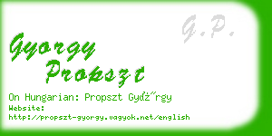 gyorgy propszt business card